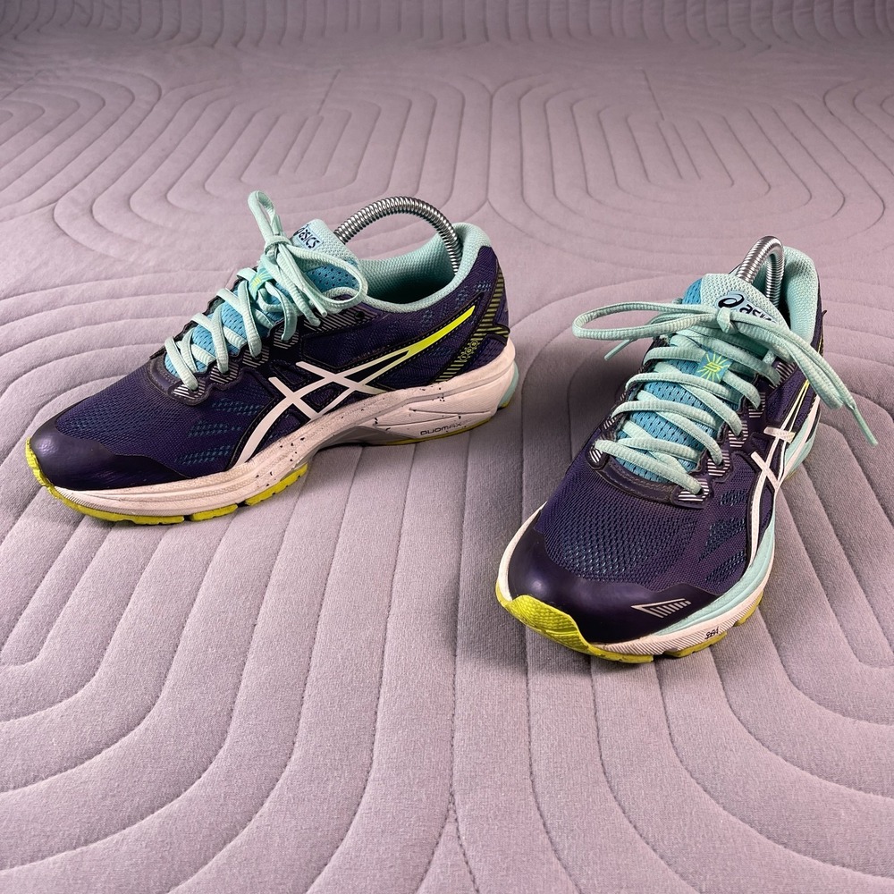 ASICS Gel-Cumulus 19 Shoes Womens Size 8 Blue Turquoise Yellow Running T6A8N